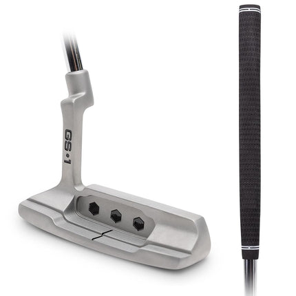 GoSports GS1 Tour Golf Putter � 34� Right-Handed Blade Putter with Milled Face, Choose Oversized Fat Grip or Traditional Grip, Silver
