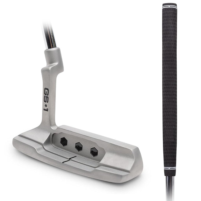 GoSports GS1 Tour Golf Putter � 34� Right-Handed Blade Putter with Milled Face, Choose Oversized Fat Grip or Traditional Grip, Silver