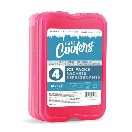 Cool Coolers by Fit & Fresh 4 Pack XL Slim Ice Pac