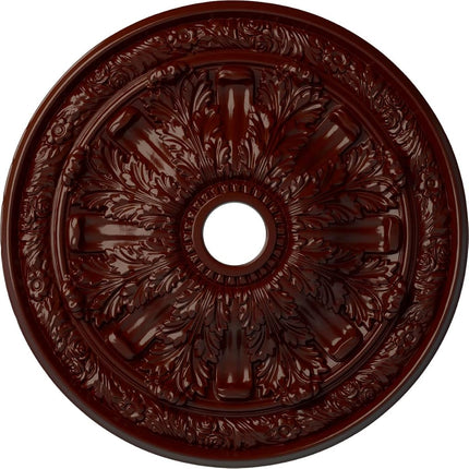 Ekena Millwork CM30FLBMF 30" OD x 3 ID x 3 1/4 P Flagstone Ceiling Medallion (fits Canopies up to 3 7/8), Hand-Painted, Brushed Mahogany