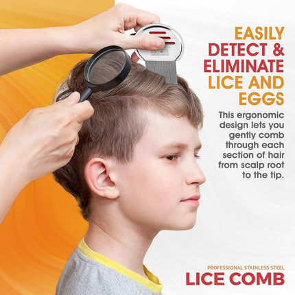 Lice Comb - (Pack of 12) Head Lice Treatment that's Individually Packaged Professional Stainless Steel Louse and Nit Combs Removes Eggs with Rounded Tips for Comfort