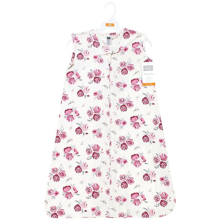 Hudson Baby Unisex Baby Cotton Sleeveless Wearable Sleeping Bag, Sack, Blanket, Rose, 18-24 Months