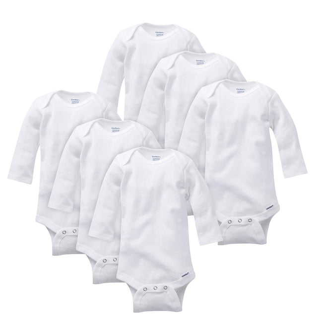 Gerber Baby Unisex 6-Pack Long Sleeve Onesies Body