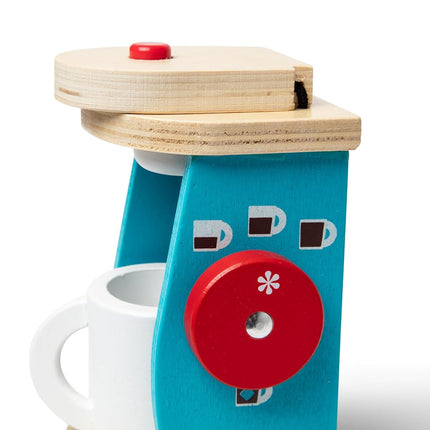 Melissa & Doug 11-Piece Brew and Serve Wooden Coffee Maker Set - Play Kitchen Accessories, Pretend Play Kitchen Accessories Kids Coffee Maker Play Set For Girls And Boys