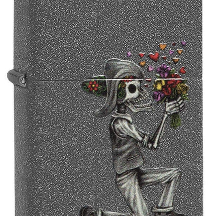 Zippo Skeleton Flowers Iron Stone Gift Set Pocket Lighters