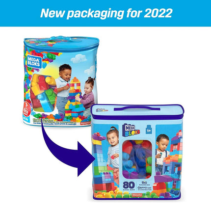 MEGA BLOKS First Builders Big Building Bag Toddler Blocks Toy Blue