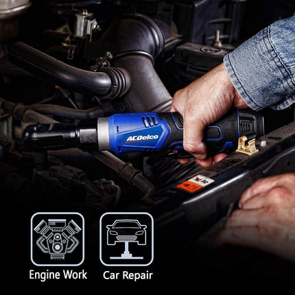 ACDelco ARW1209-K14 G12 Series 12V Li-ion Cordless 3/8” Ratchet Wrench & Impact Wrench Combo Tool Kit with Canvas Bag