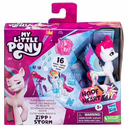 My Little Pony Discover Your Pony Sparkle Beauty Spot Magic Zipp Storm, 7.5 cm Large Hoof to Heart Pony, from 5