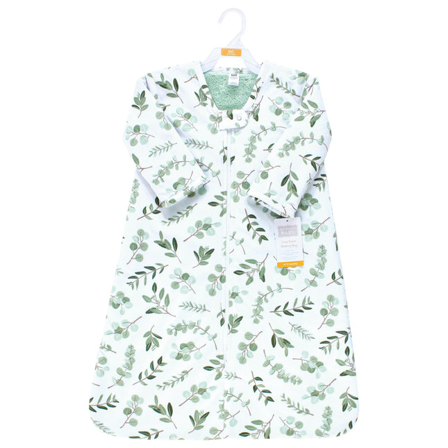 Saco de dormir de felpa de piel sintética de manga larga Hudson Baby unisex, manta portátil, eucalipto, 6-12 meses