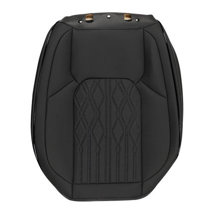 Huidasource Car Seat Covers, Leather Auto Seat Cushion Cover Universal Fit for Most Cars Sedan SUV Pickup Truck, Fit Honda Civic Nissan Compass Sentra Land Rover Focus Explorer(Front Pair/Black)