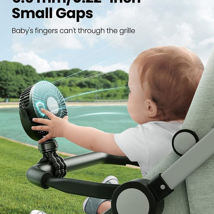 gaiatop Mini Portable Stroller Fan, Small Clip on Fan 3 Speed Rechargeable