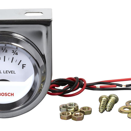 Bosch SP0F000048 Style Line 2" Electrical Fuel Level Gauge (White Dial Face, Chrome Bezel)
