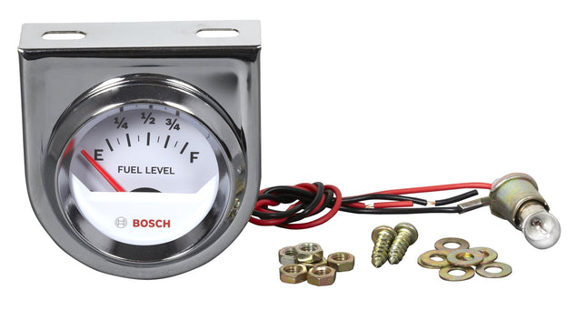 Bosch SP0F000048 Style Line 2" Electrical Fuel Level Gauge (White Dial Face, Chrome Bezel)