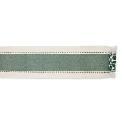 DII Dobby Stripe Woven Table Runner, Cotton, Dark Green, 13 x 72 cm