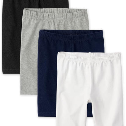 The Children's Place Bóxer para niña, negro/gris jaspeado/azul verdoso/blanco, 4 unidades, talla extrapequeña