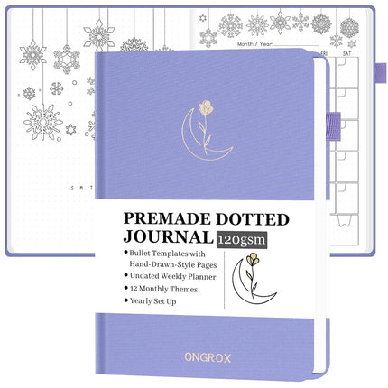 ONGROX Premade Bullet Style Notebook with Hand-Dra
