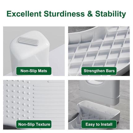 Kzeirm 9 inch Toilet Step Stool Squat Adult, Upgraded Toilet Feet Stool, Bathroom Poop Stools for Adults, Pooping Stool Strong Loading Bear Capacity, White, 1 Pack
