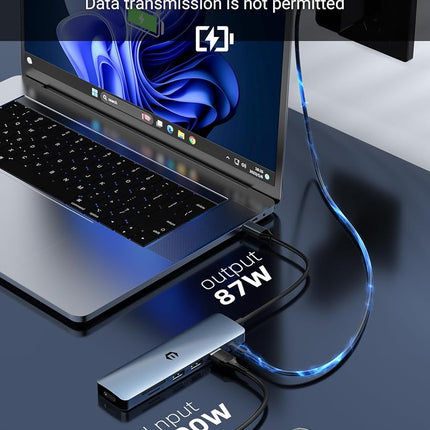 Concentrador USB C 7 en 1, Adaptador USB Tymyp, Transferencia de Datos de 5 Gbps, un Concentrador Versátil con HDMI 4K, 100W PD, Puertos USB 3.0, 2 Puertos USB 2.0 y un Lector de Tarjetas SD/TF