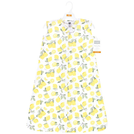 Hudson Baby Unisex Baby Cotton Sleeveless Wearable Sleeping Bag, Sack, Blanket, Lemon, 18-24 Months