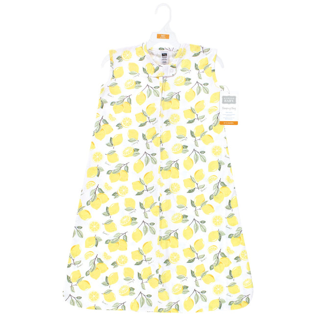 Gigoteuse unisexe en coton sans manches Hudson Baby, Sac de couchage, Couverture, Citron, 6-12 mois