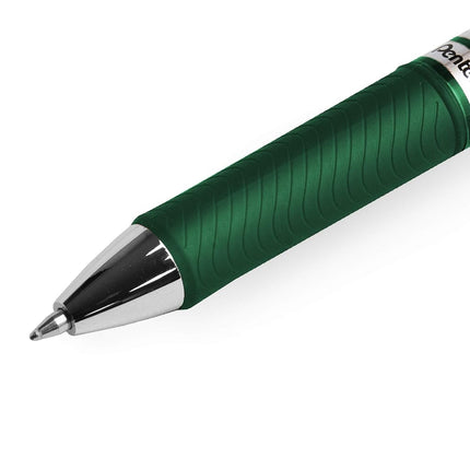 Pentel EnerGel XM BL77 - Retractable Liquid Gel Ink Pen - 0.7mm - 54% Recycled - Forest Green - Pack of 3
