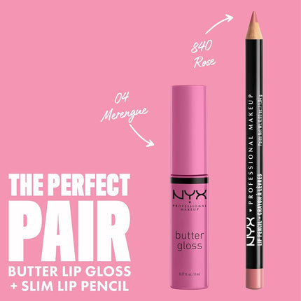NYX Professional Makeup, Butter Gloss, Lip Gloss, Non-Sticky - Merengue (Pink lilac)
