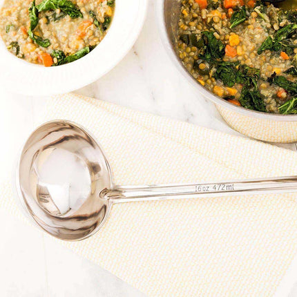 Restaurantware-Met Lux 16 Ounce Portion Ladle, 1 Multipurpose Portion Serving Spoon - Does Not Corrode, Dishwashable, Stainless Steel Portion Control Serving Utensil, Premium
