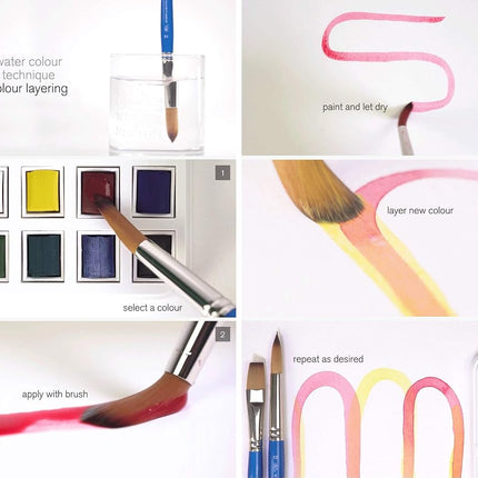 Winsor & Newton Cotman Water Colour Paints - 1/2 Napf, Bluebox, 8 Farben