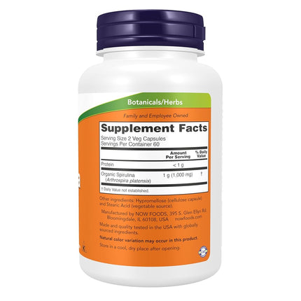 Now Foods Spirulina 500mg, Veg-Capsules, 120-Count