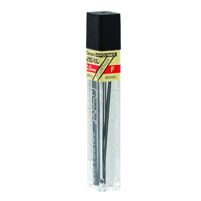 Pentel Super Hi-Polymer Lead Refill, 0.5mm, Fine, F, 144 Pieces of Lead (C505-F)