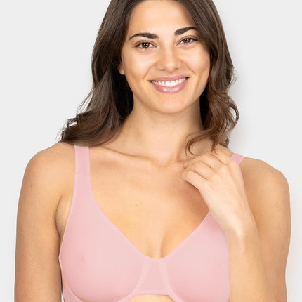 Sujetador con aros sin forro Fruit of the Loom para mujer (paquete de 2), cobertura completa, rosa agridulce/blanco, 42DD