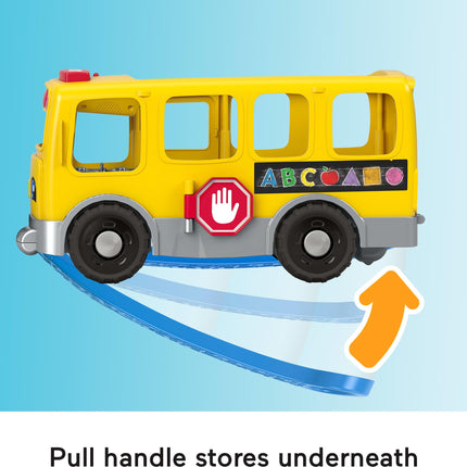 Fisher-Price Little People Toy Set for Toddlers, Large Yellow School Bus and Community Heroes, Musical Pull Along Vehicle and Figures for Ages 1+