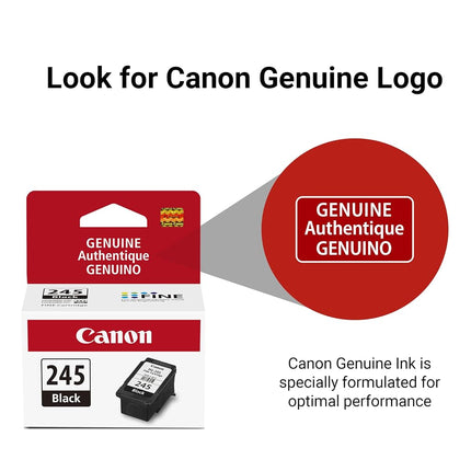 Canon Genuine Ink Cartridges PG-245 Black (1 Count), Canon Printer Ink for PIXMA TR4520 / TS3120 / TS3220 Series Printers – Original Canon Ink for Crisp, Sharp Text