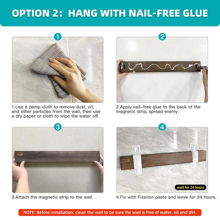 FINDKING Magnetic Bar 46 cm Ash Wood Kitchen Knife Holder Wall