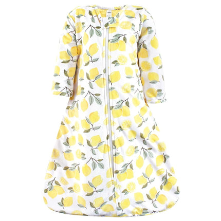 Hudson Baby Unisex Baby Long Sleeve Plush Faux Fur Sleeping Bag, Wearable Blanket, Lemon, 0-6 Months, Lemon, 0-6 Months