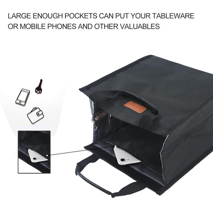 Lunch Bags for Women Insulated Reusable Lunch Box Tote with Internal Pocket, Lunch Tote Bag for Work (Black