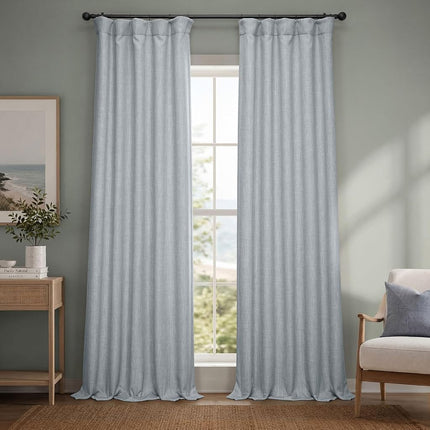 HPD Half Price Drapes Faux Linen Textured Room Darkening Curtains for Bedroom 84 Inches Long (1 Panel), 50W X 84L Curtains for Living Room Home Decor, Heather Grey