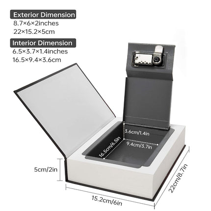 PACOLO Real Paper Transfer Book Safe for Jewelry, Money and Cash, Hollow with Hidden Compartment,Key and Combination Lock(M Key, Bible)