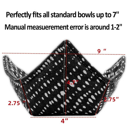 ROGITU Cotton Microwavable Bowl Cozy, Microwave-Safe Hot Bowl Holders, Soup Bowl Cozy Bowl Hot Pads (T)