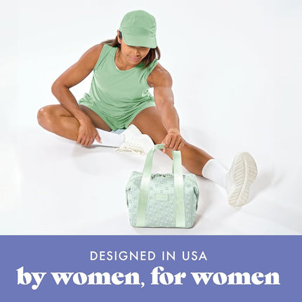 Fit & Fresh Neoprene Lunch Bag For Women, Insulated Womens Lunch Bag For Work, Tear & Stain Resistant Large Lunch Box For Women With Containers and Ice, Machine Washable Remi Bag, Sage Flower