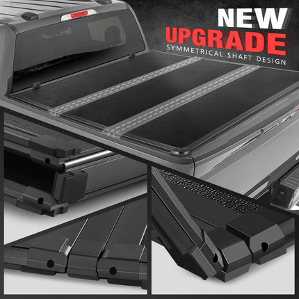 DNA Motoring TTC-HARD-003 Pickup Truck Bed Top Hard Solid Tri-Fold Tonneau Cover Compatible with 75-96 Ford F-150 6.5Ft Fleetside/Styleside Bed