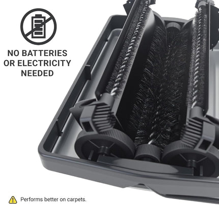 EZ SPARES Quiet Carpet Sweeper,Floor Sweeper with Pig-Bristles,Suitable for Carpet Cleaning Power,Roller Brush Strong,Bristle Sweeper,Great for House,Office,Kitchen,Carpet(Silver)