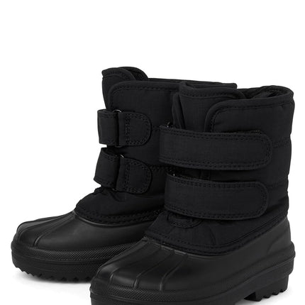 The Children's Place Baby Boys' Faux Fur Trim Snow Boot, Black/Black, 8 Toddler