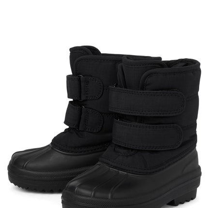 The Children's Place Baby Boys' Faux Fur Trim Snow Boot, Black/Black, 8 Toddler
