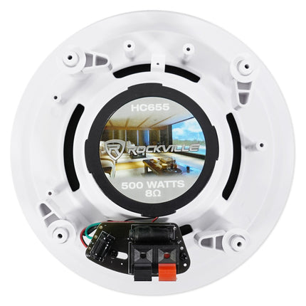 Pair Rockville HC655 6.5" 500 Watt in-Ceiling Home Theater Speakers 8 Ohm