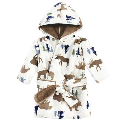 Hudson Baby Bata unisex de visón con forro de piel sintética para piscina y playa, diseño Peace Love Flowers, 0-6 meses