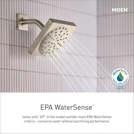 Kit de finition Moen T2252EPBN, système de douche seulement Brantford avec pomme de douche pluie sans valve, nickel brossé