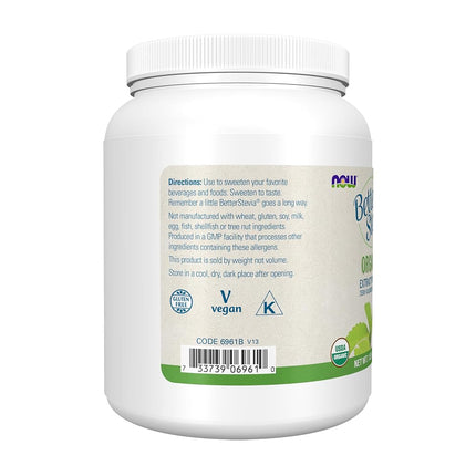 NOW Foods Organic Better Stevia Extract Powder, 16-Ounce