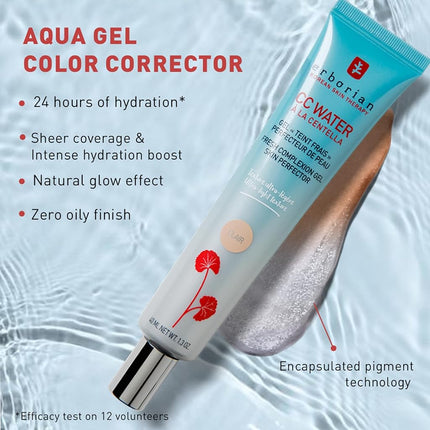 Erborian - CC Water with Centella Asiatica - Skin Perfecting Face Care with Hyaluronic Acid - Korean Skin Care Face Moisturizer - CC Water Chocolate 15 ml