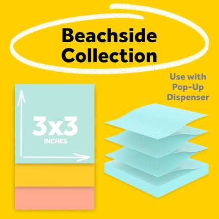 Post-it Pop-up Notes, 3 in x 3 in, Marseille Collection, 6 Pads/Pack (R330-AP)